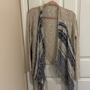 No Boundaries Beige and Navy Cardigan